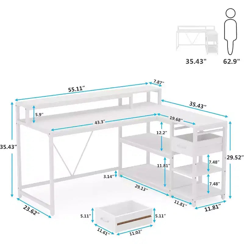 Bureau d'angle informatique Lantine L