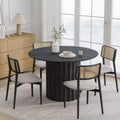Dovelina Mid-Century Round Dining Table Wood Kitchen Table Dining Room Table for 4 People - Black