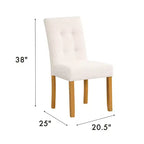 HomePop - Lot de 2 chaises de salle à manger, dossier capitonné, cadre en contreplaqué, capacité