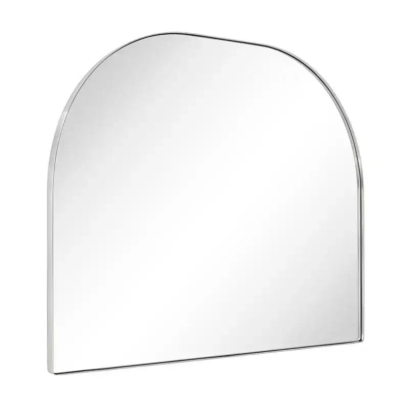 TEHOME Grand miroir de salle de bain mural à cadre métallique arqué