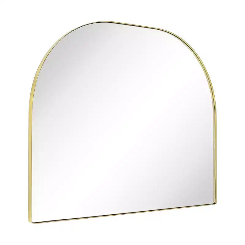 TEHOME Grand miroir de salle de bain mural à cadre métallique arqué