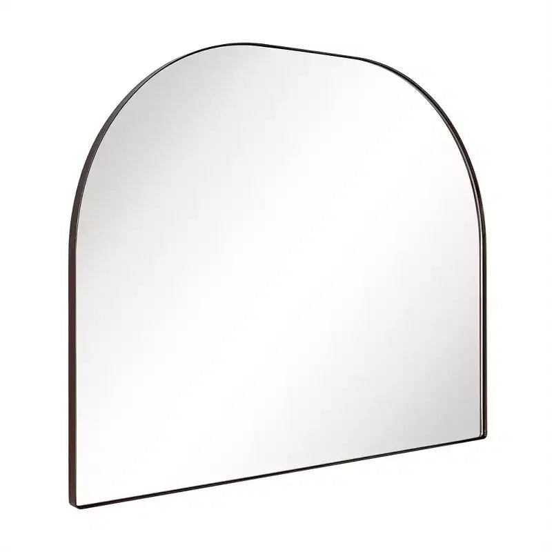 TEHOME Grand miroir de salle de bain mural à cadre métallique arqué