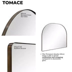 TEHOME Grand miroir de salle de bain mural à cadre métallique arqué