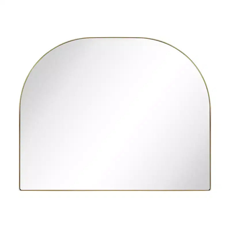 TEHOME Grand miroir de salle de bain mural à cadre métallique arqué