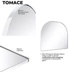 TEHOME Grand miroir de salle de bain mural à cadre métallique arqué