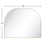 TEHOME Grand miroir de salle de bain mural à cadre métallique arqué