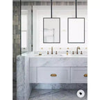 Miroir de salle de bain rectangulaire mural TEHOME Seren 20 po L x 30 po H avec cadre en métal noir mat