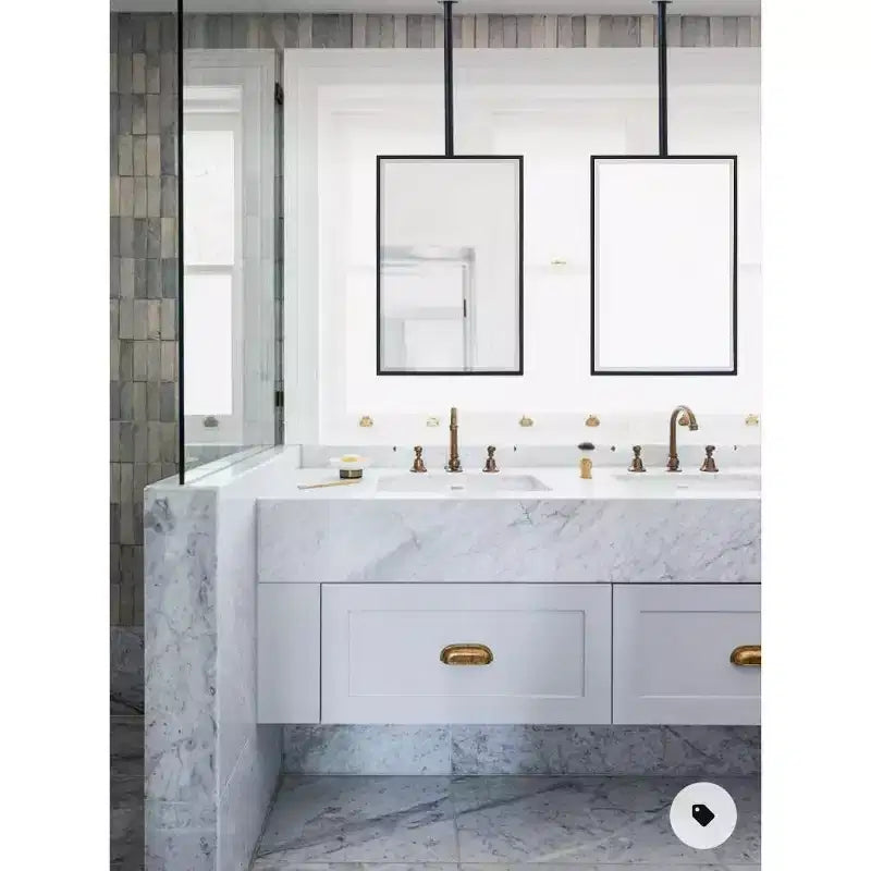 Miroir de salle de bain rectangulaire mural TEHOME Seren 20 po L x 30 po H avec cadre en métal noir mat