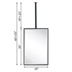 Miroir de salle de bain rectangulaire mural TEHOME Seren 20 po L x 30 po H avec cadre en métal noir mat
