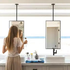 Miroir de salle de bain rectangulaire mural TEHOME Seren 20 po L x 30 po H avec cadre en métal noir mat