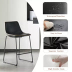 JIONJOY Lot de 2 tabourets de comptoir à structure métallique de 66 cm avec assise en similicuir