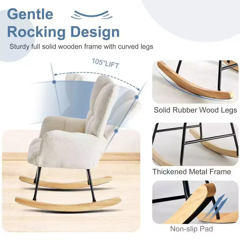 JIONJOY Fauteuil à bascule rembourré