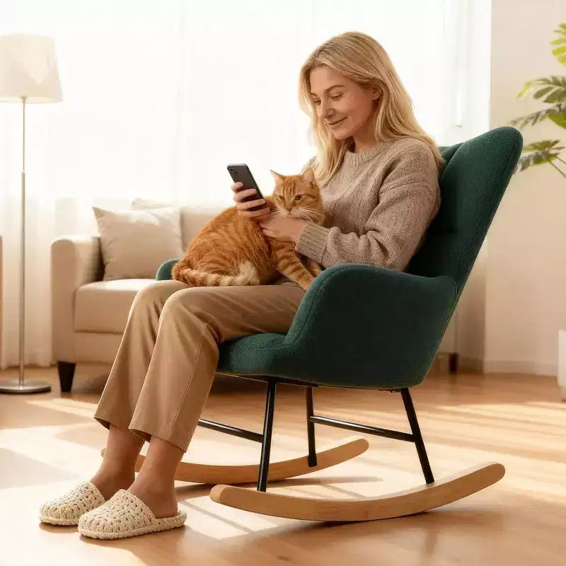 JIONJOY Fauteuil à bascule rembourré