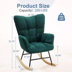 JIONJOY Fauteuil à bascule rembourré