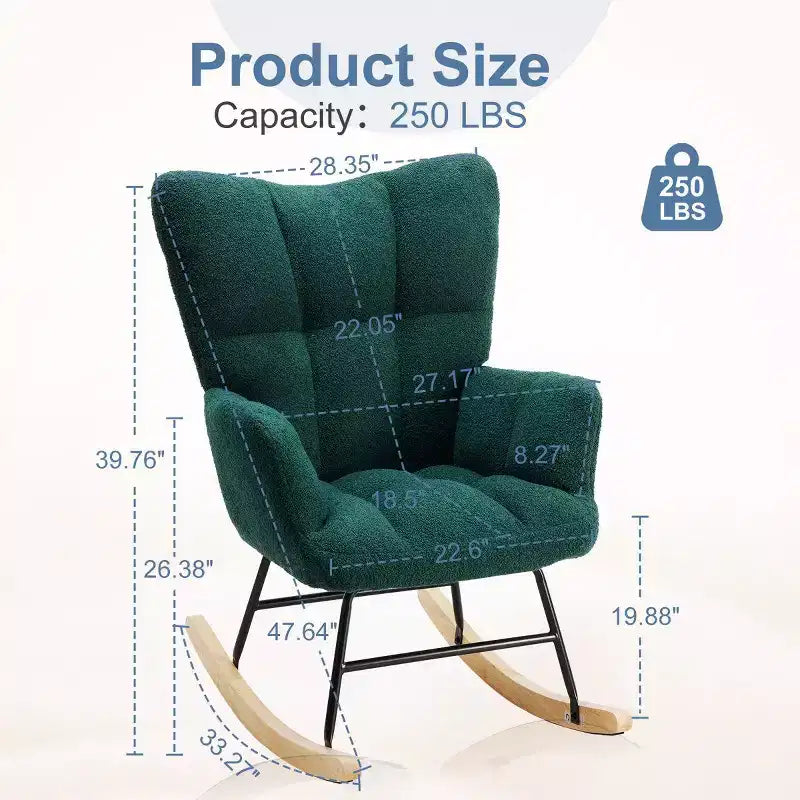 JIONJOY Fauteuil à bascule rembourré