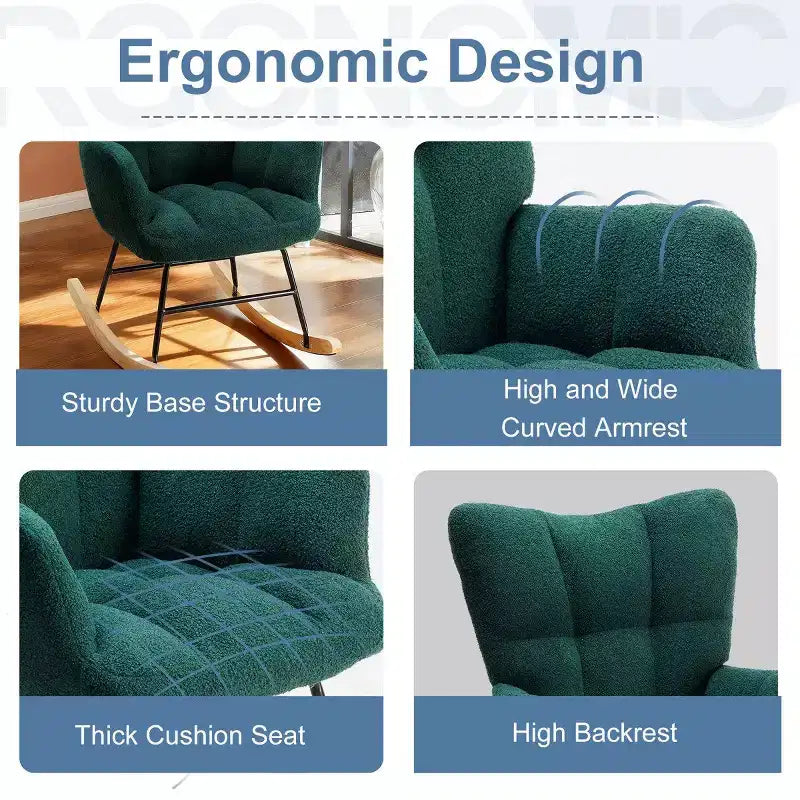 JIONJOY Fauteuil à bascule rembourré