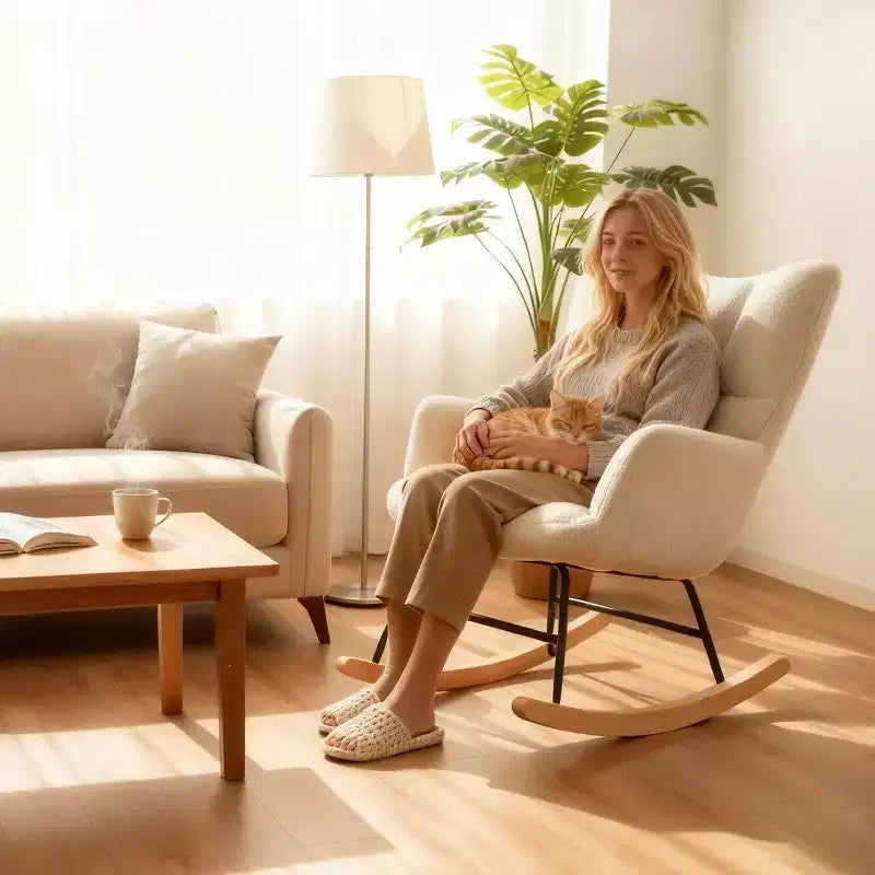 JIONJOY Fauteuil à bascule rembourré