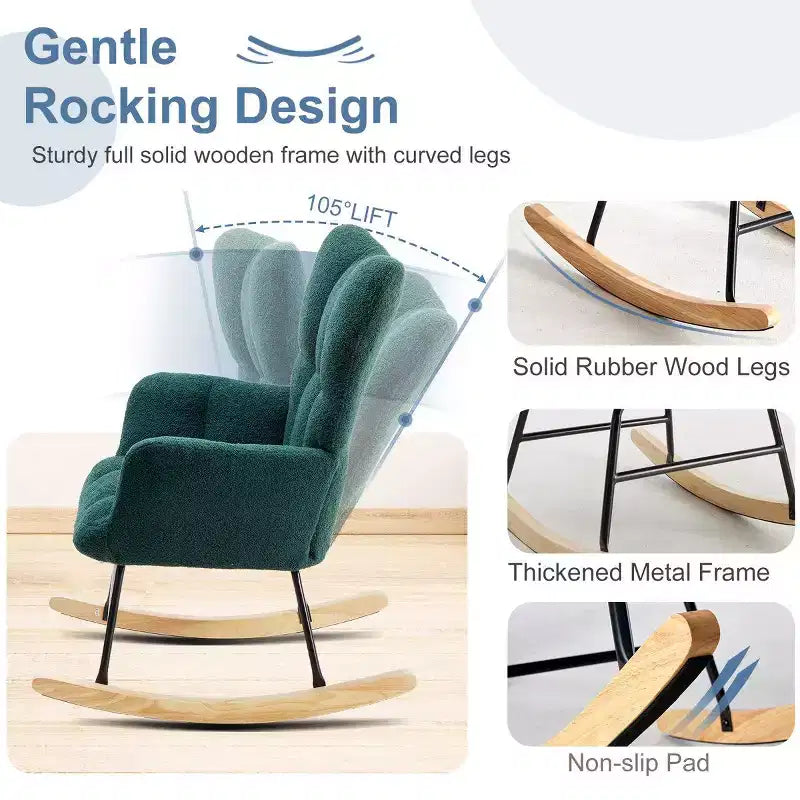 JIONJOY Fauteuil à bascule rembourré