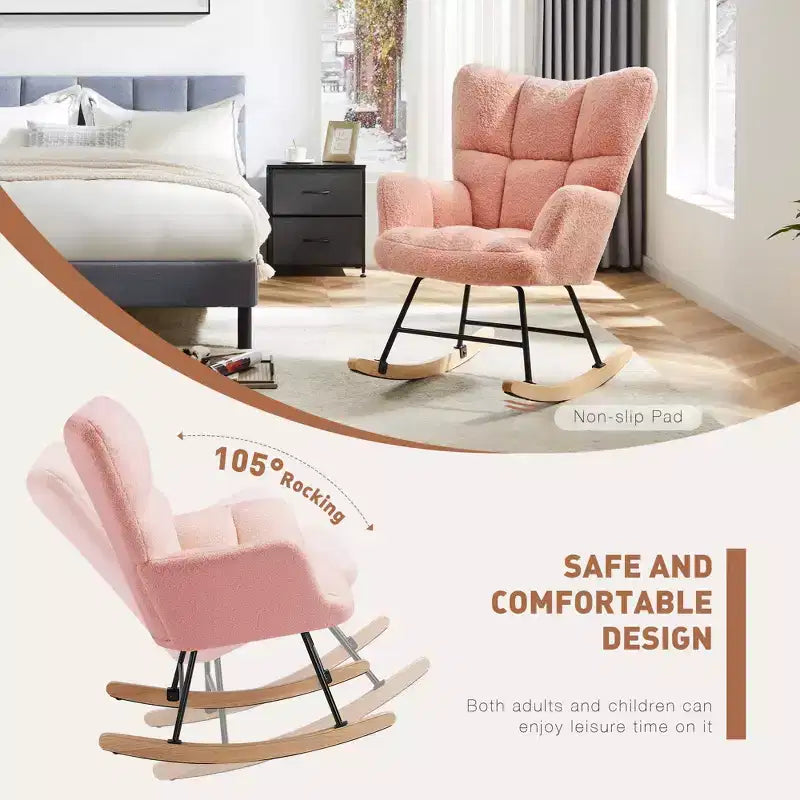JIONJOY Fauteuil à bascule rembourré