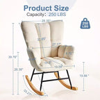 JIONJOY Fauteuil à bascule rembourré