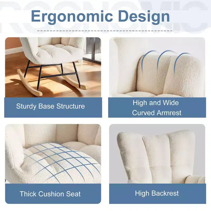 JIONJOY Fauteuil à bascule rembourré