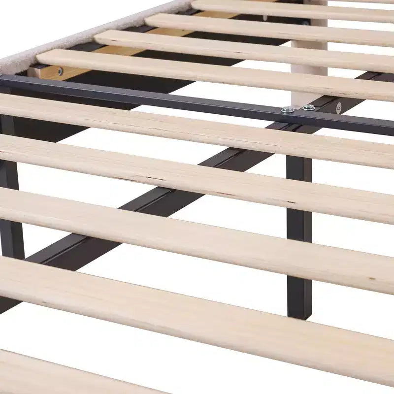 Cadre de lit en bois pour enfants en forme de nuage VECELO, lit plateforme rembourré avec tête de lit réglable, pas besoin de sommier tapissier