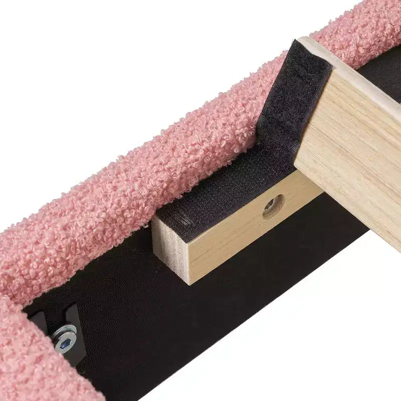 Cadre de lit en bois pour enfants en forme de nuage VECELO, lit plateforme rembourré avec tête de lit réglable, pas besoin de sommier tapissier