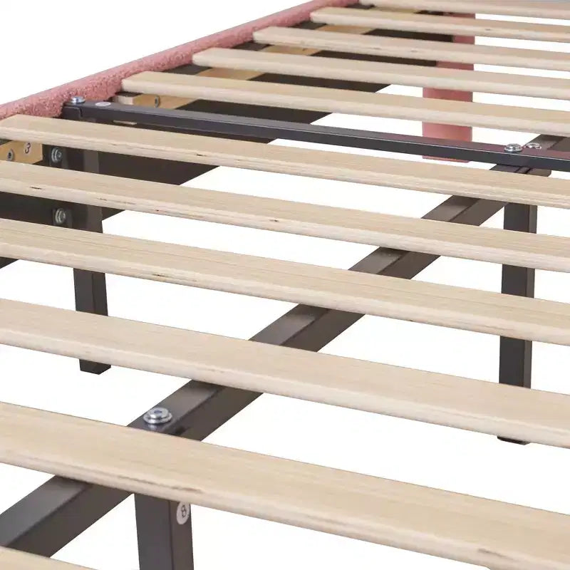 Cadre de lit en bois pour enfants en forme de nuage VECELO, lit plateforme rembourré avec tête de lit réglable, pas besoin de sommier tapissier