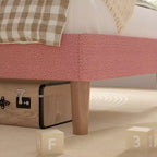 Cadre de lit en bois pour enfants en forme de nuage VECELO, lit plateforme rembourré avec tête de lit réglable, pas besoin de sommier tapissier