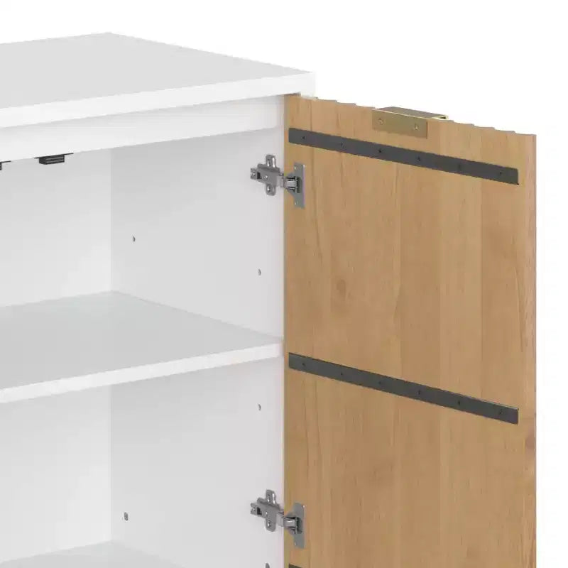 Nathan James Lot de 4 consoles Jasper en bois cannelé avec portes