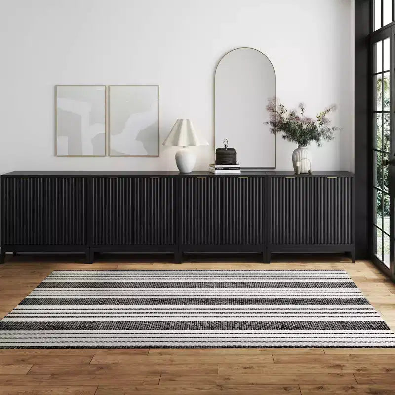Nathan James Lot de 4 consoles Jasper en bois cannelé avec portes