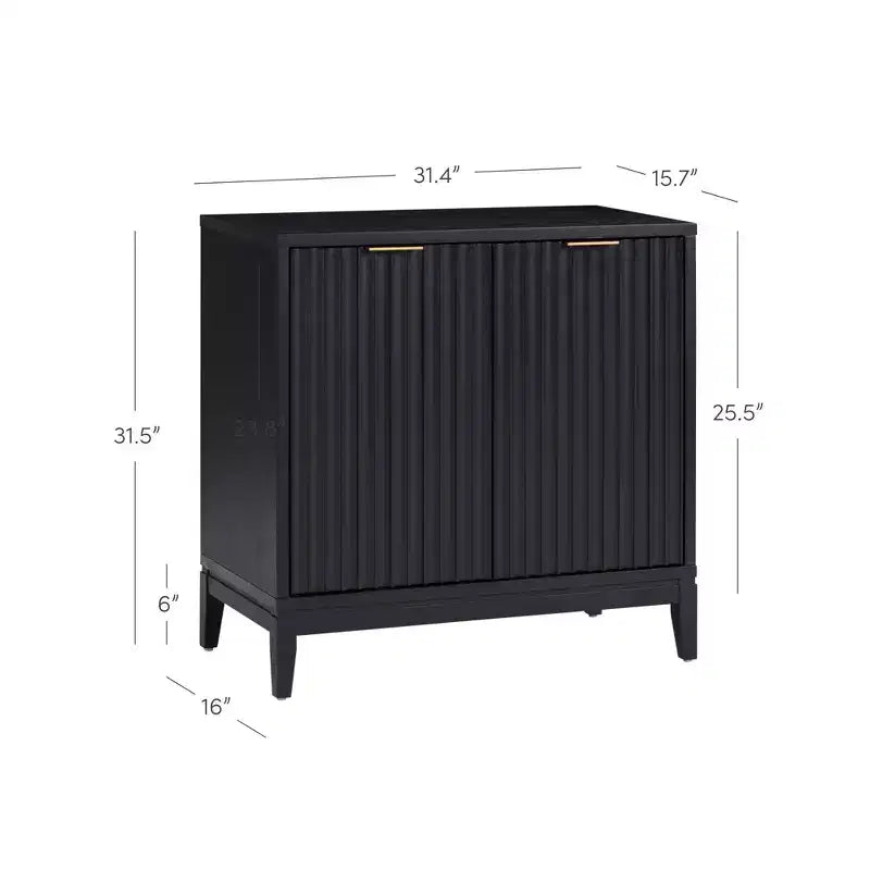 Nathan James Lot de 4 consoles Jasper en bois cannelé avec portes