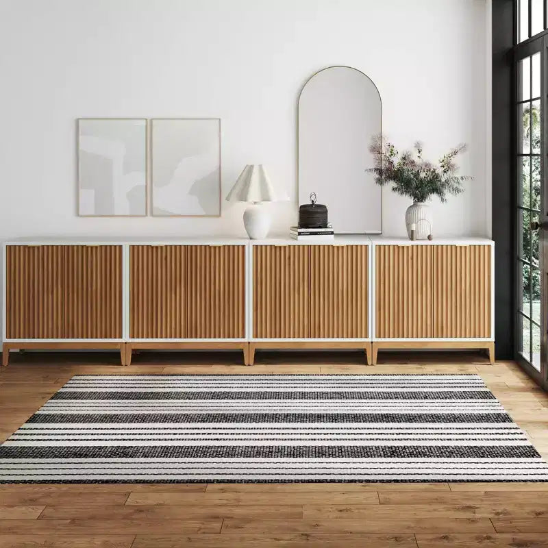 Nathan James Lot de 4 consoles Jasper en bois cannelé avec portes