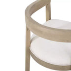 Lot de 2 chaises de salle à manger rétro avec accoudoirs et pieds en bois d'hévéa, Naturel+Beige 4S - HABITRIO