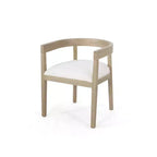 Lot de 2 chaises de salle à manger rétro avec accoudoirs et pieds en bois d'hévéa, Naturel+Beige 4S - HABITRIO