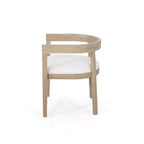 Lot de 2 chaises de salle à manger rétro avec accoudoirs et pieds en bois d'hévéa, Naturel+Beige 4S - HABITRIO