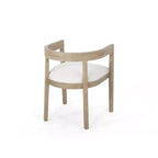 Lot de 2 chaises de salle à manger rétro avec accoudoirs et pieds en bois d'hévéa, Naturel+Beige 4S - HABITRIO