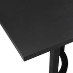 Table à manger 95L pour 8 personnes, tables de cuisine rectangulaires en bois massif de style ferme classique, Noir - HABITRIO