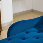 HYLEORY Chaise longue de rangement, fauteuil d'appoint moderne en velours capitonné avec pieds en bois massif et oreiller lombaire (accoudoir droit)