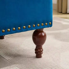 HYLEORY Chaise longue de rangement, fauteuil d'appoint moderne en velours capitonné avec pieds en bois massif et oreiller lombaire (accoudoir droit)
