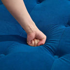 HYLEORY Chaise longue de rangement, fauteuil d'appoint moderne en velours capitonné avec pieds en bois massif et oreiller lombaire (accoudoir droit)