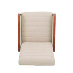 Fauteuil inclinable en tissu GDFStudio Mendota Mid Century Modern avec piqûres capitonnées et poussoir en bois