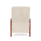 Fauteuil inclinable en tissu GDFStudio Mendota Mid Century Modern avec piqûres capitonnées et poussoir en bois
