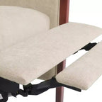 Fauteuil inclinable en tissu GDFStudio Mendota Mid Century Modern avec piqûres capitonnées et poussoir en bois