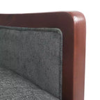Fauteuil inclinable en tissu GDFStudio Mendota Mid Century Modern avec piqûres capitonnées et poussoir en bois