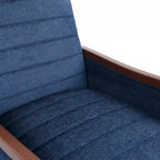 Fauteuil inclinable en tissu GDFStudio Mendota Mid Century Modern avec piqûres capitonnées et poussoir en bois