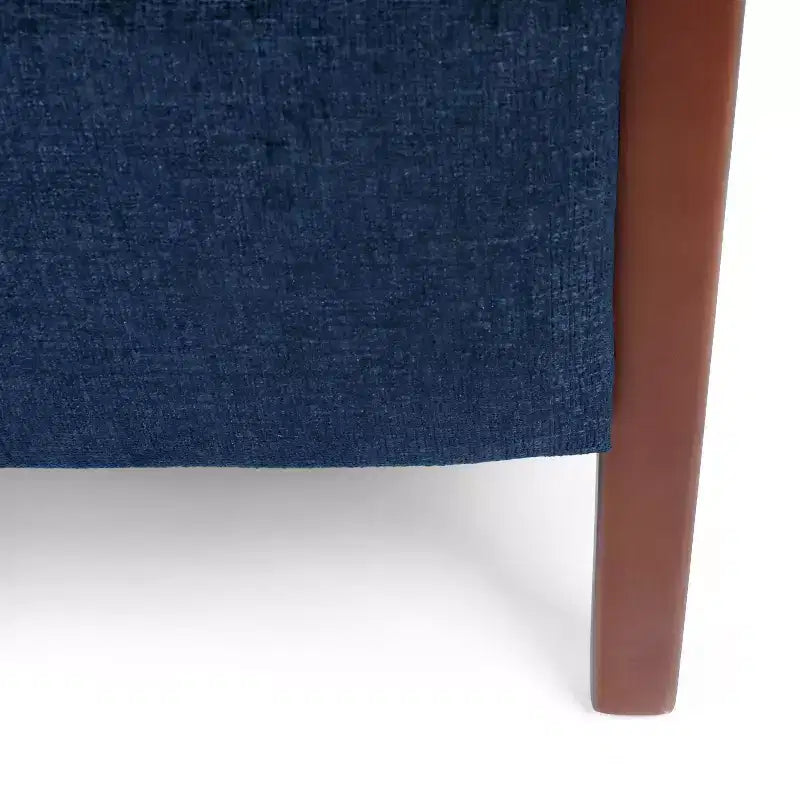 Fauteuil inclinable en tissu GDFStudio Mendota Mid Century Modern avec piqûres capitonnées et poussoir en bois
