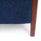 Fauteuil inclinable en tissu GDFStudio Mendota Mid Century Modern avec piqûres capitonnées et poussoir en bois
