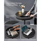 VASAGLE Collection EKHO - Table de bar ronde réglable en hauteur avec rangement