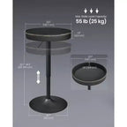 VASAGLE Collection EKHO - Table de bar ronde réglable en hauteur avec rangement